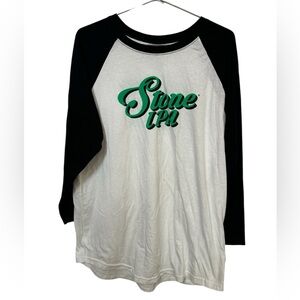 Stone Brewing IPA Retro Black & White Raglan Baseball T-Shirt Men’s XL MINTY